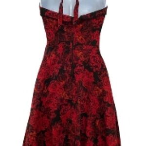 Elegant Red Floral Dress